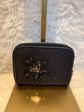 Prada Black Beaded Bear Small Zip Wallet - very Unique